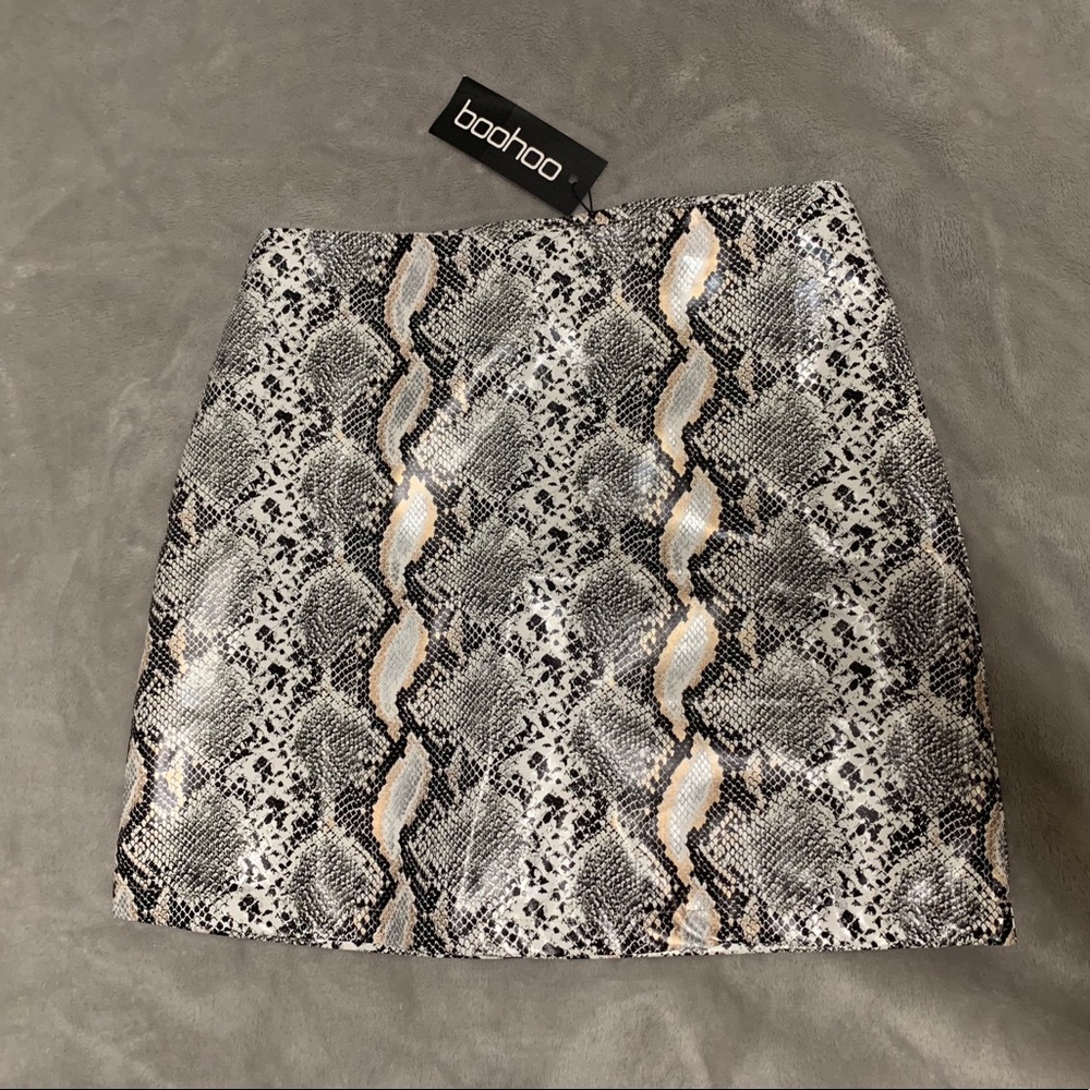 Boohoo Snake Skin Skirt